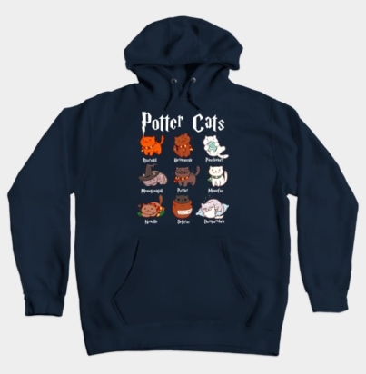 Potter Cats t-shirt Funny Gifts For Cat Lovers Hoodie1