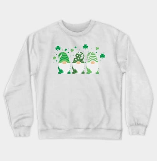 St. Patricks Day Gift Cute Gnomes Crewneck Sweatshirt1